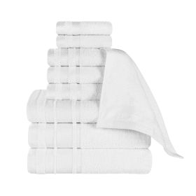Hays Cotton Medium Weight 9 Piece Assorted Bathroom Towel Set (Color: White, size: 9 Piece Towel Set)
