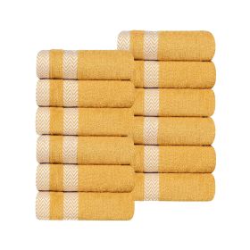 Hays Cotton Medium Weight Soft Face Towel Washcloth Set of 12 (Color: Gold, size: 12 Piece Face Towels)