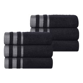 Hays Cotton Medium Weight Soft Hand Towel Set of 6 (Color: Black, size: 6 Piece Hand Towels)