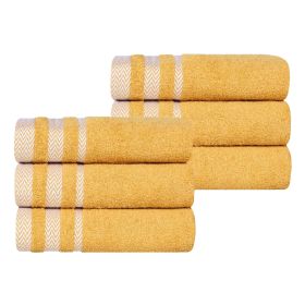 Hays Cotton Medium Weight Soft Hand Towel Set of 6 (Color: Gold, size: 6 Piece Hand Towels)