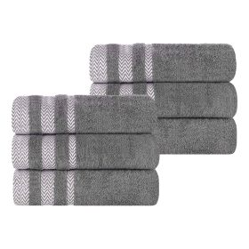 Hays Cotton Medium Weight Soft Hand Towel Set of 6 (Color: Grey, size: 6 Piece Hand Towels)