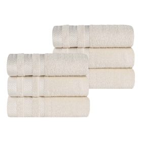 Hays Cotton Medium Weight Soft Hand Towel Set of 6 (Color: Ivory, size: 6 Piece Hand Towels)