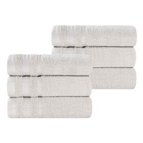 Hays Cotton Medium Weight Soft Hand Towel Set of 6 (Color: Platinum, size: 6 Piece Hand Towels)