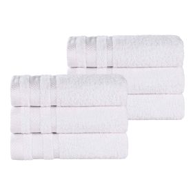 Hays Cotton Medium Weight Soft Hand Towel Set of 6 (Color: White, size: 6 Piece Hand Towels)