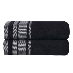 Hays Cotton Medium Weight Ultra-Soft Bath Sheet Set of 2 (Color: Black, size: 2 Piece Bath Sheets)