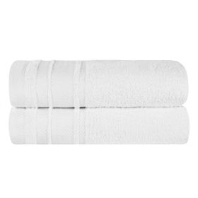 Hays Cotton Medium Weight Ultra-Soft Bath Sheet Set of 2 (Color: White, size: 2 Piece Bath Sheets)