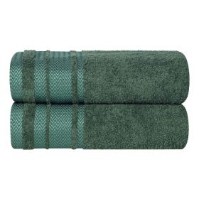 Hays Cotton Medium Weight Ultra-Soft Bath Sheet Set of 2 (Color: Forest Green, size: 2 Piece Bath Sheets)