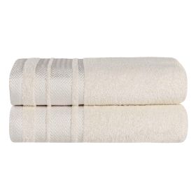 Hays Cotton Medium Weight Ultra-Soft Bath Sheet Set of 2 (Color: Ivory, size: 2 Piece Bath Sheets)