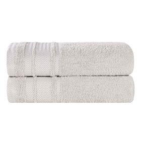 Hays Cotton Medium Weight Ultra-Soft Bath Sheet Set of 2 (Color: Platinum, size: 2 Piece Bath Sheets)