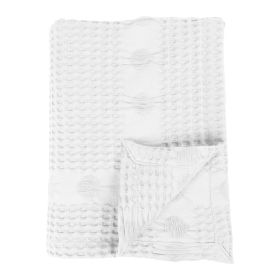Mai Waffle Weave Honeycomb Soft Textured Cotton Blanket (Color: White, size: Throw)