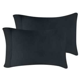 Modal from Beechwood 300 Thread Count Solid 2 Piece Pillowcase Set (Color: Black, size: Standard)