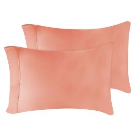 Modal from Beechwood 300 Thread Count Solid 2 Piece Pillowcase Set (Color: Coral, size: King)