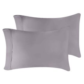Modal from Beechwood 300 Thread Count Solid 2 Piece Pillowcase Set (Color: Grey, size: Standard)
