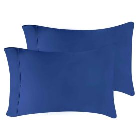 Modal from Beechwood 300 Thread Count Solid 2 Piece Pillowcase Set (Color: Navy Blue, size: King)