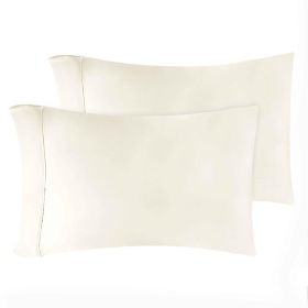Modal From Beechwood 400 Thread Count Cooling Solid Pillowcase Set (Color: Ivory, size: Standard)