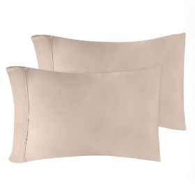 Modal From Beechwood 400 Thread Count Cooling Solid Pillowcase Set (Color: Linen, size: King)