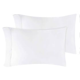 Modal From Beechwood 400 Thread Count Cooling Solid Pillowcase Set (Color: White, size: King)