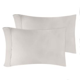 Modal From Beechwood 400 Thread Count Cooling Solid Pillowcase Set (Color: Grey, size: Standard)