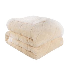 Sherpa Fleece Blanket Reversible Plush Fluffy Nuuk Jacquard (Color: Cream, size: Twin)