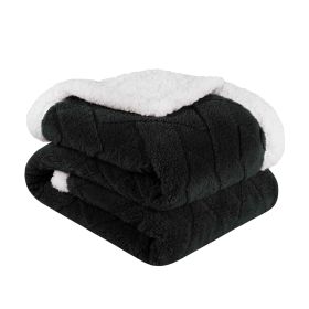 Sherpa Fleece Blanket Reversible Plush Fluffy Nuuk Jacquard (Color: Black, size: Twin)