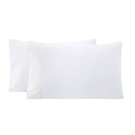 Rome Flannel Cotton Solid Fuzzy Pillowcases, Set of 2 (Color: White, size: King)
