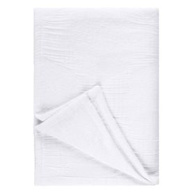 Tanta Cotton Medium Weight Textured Modern Circles Woven Coverlet (Color: White, size: Throw)
