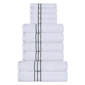 Ultra-Plush Turkish Cotton Absorbent Solid Assorted 10 Piece Towel Set (Color: Teal, size: 10 Piece Towel Set)