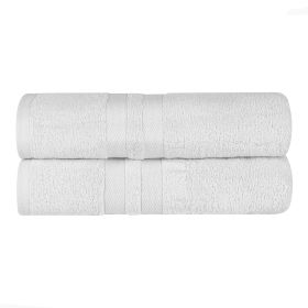 Ultra-Soft Cotton Solid Medium Weight Absorbent Bath Towel Set of 2 (Color: Silver, size: 2 Piece Bath Towels)