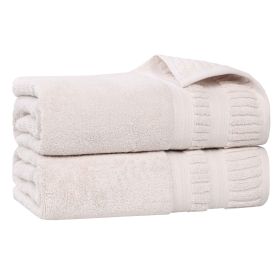 Venice Zero Twist Cotton Medium Weight Soft Bath Sheets, Set of 2 (Color: Silver, size: 2 Piece Bath Sheets)